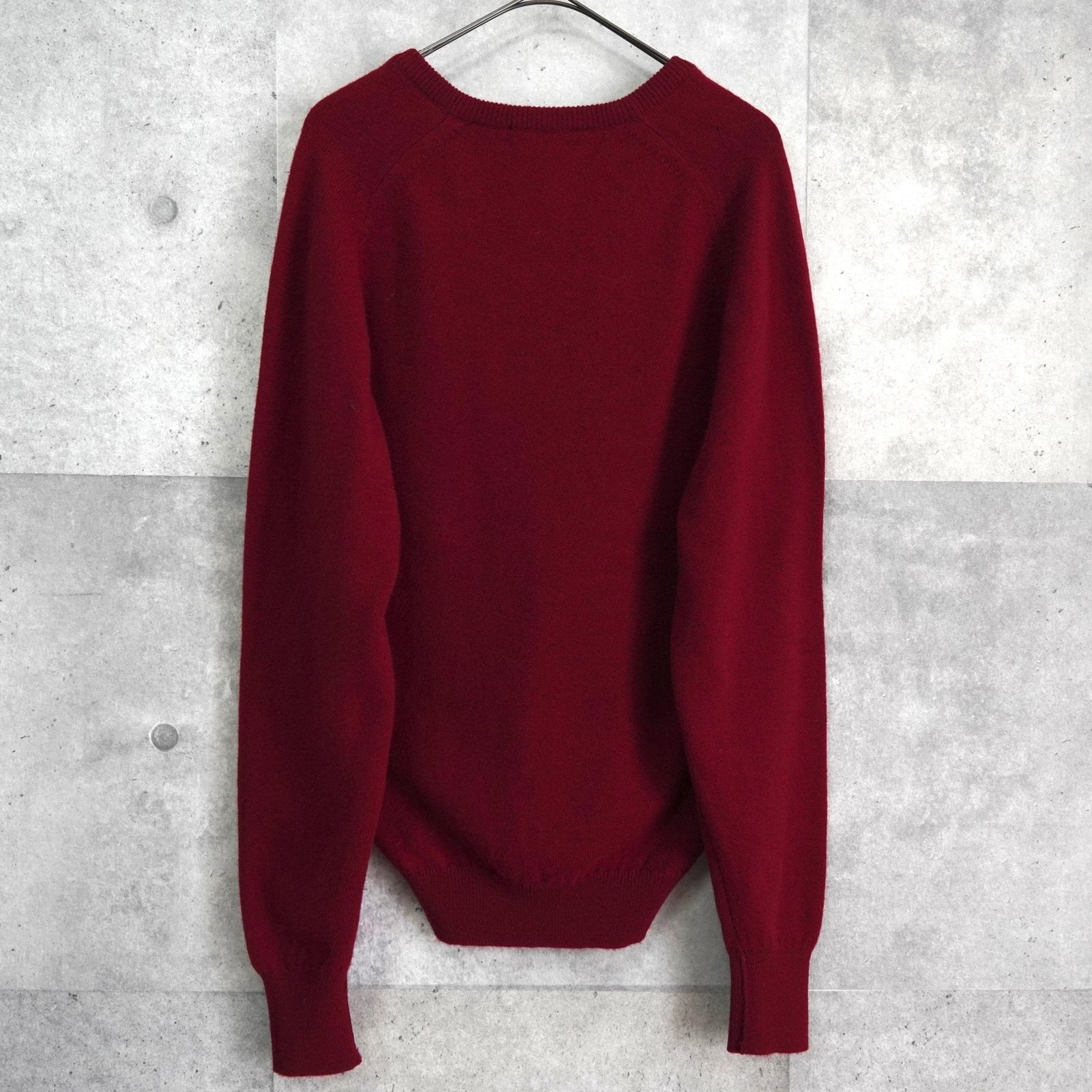 バーバリー ヴィンテージ ロゴ Vネック ニット ボルドー