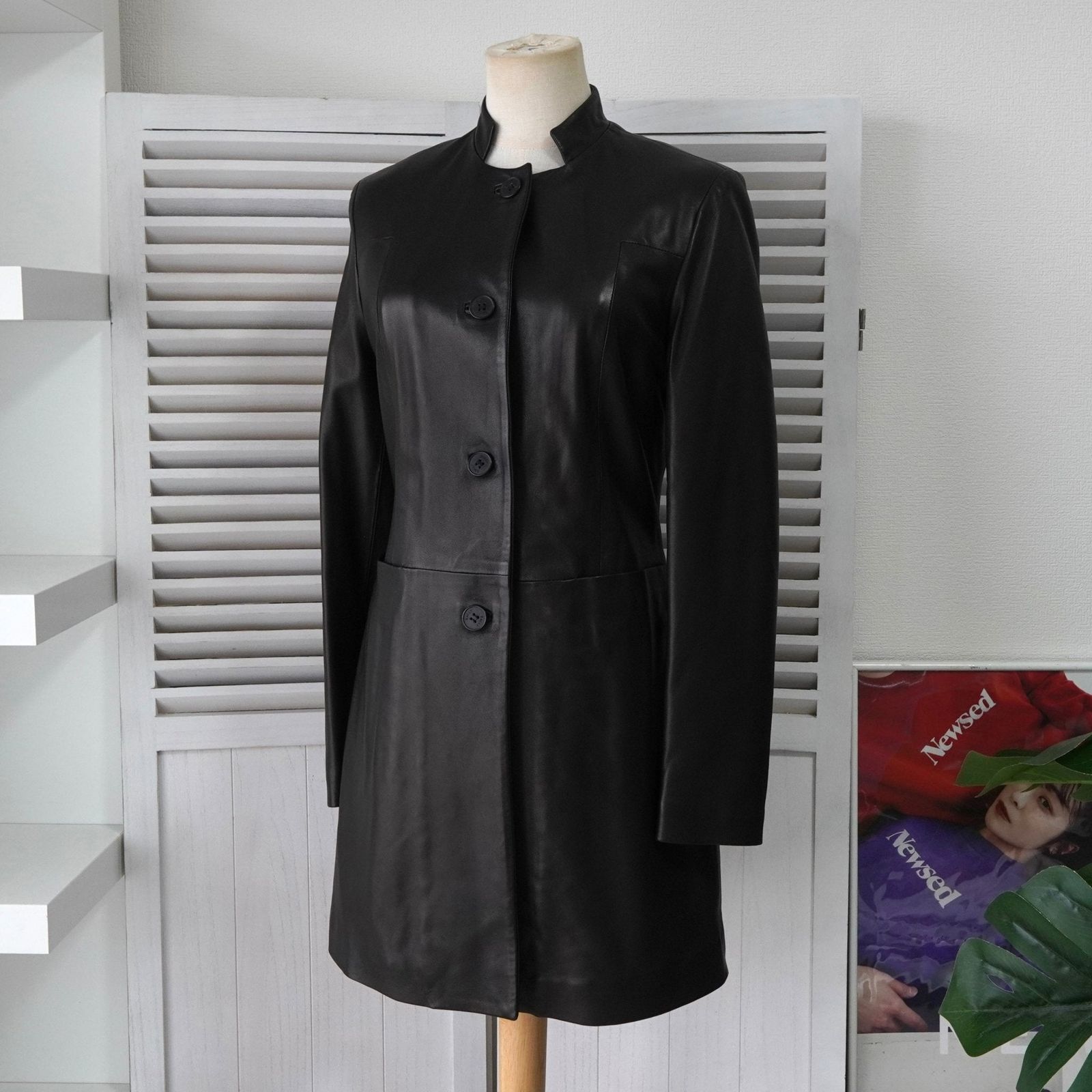 バリー レザーコート ブラック レディース