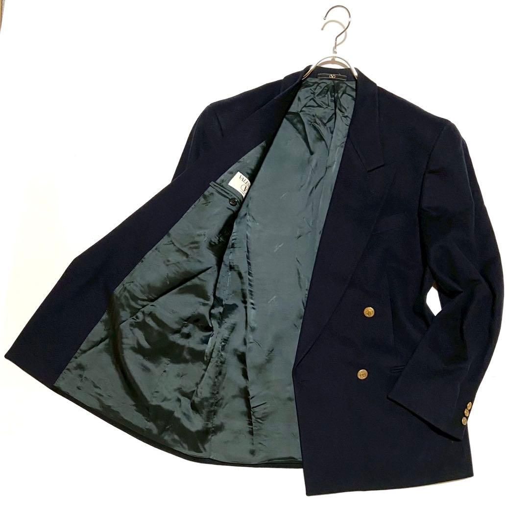VALENTINO ヴァレンティノ テーラードジャケットブレザー ネイビー 金