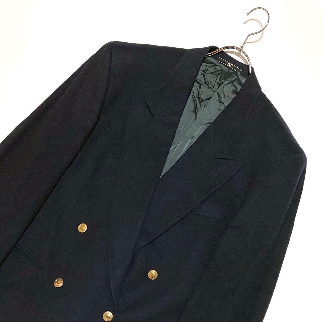 VALENTINO ヴァレンティノ テーラードジャケットブレザー ネイビー 金