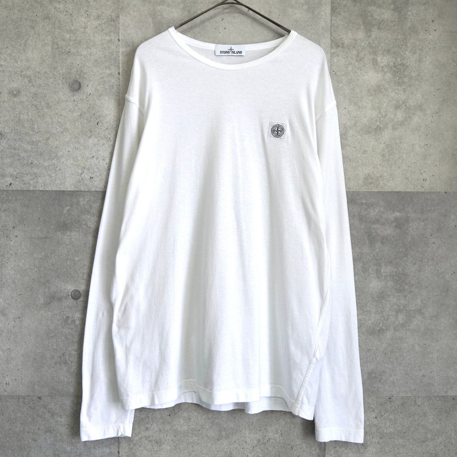 『STONE 』　ロンT 　コンパスロゴ　希少　ホワイト　【XL】 ストーンアイランド コンパスロゴ ロンT ホワイト - メルカリ