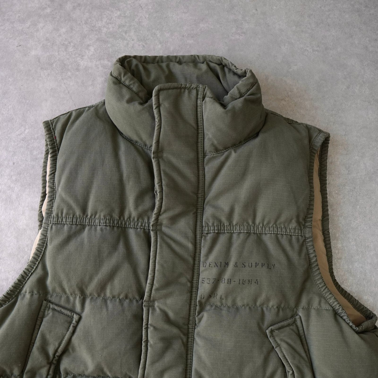 ポロ デニムアンドサプライ ラルフローレン 最高 ロゴ ダウンベスト