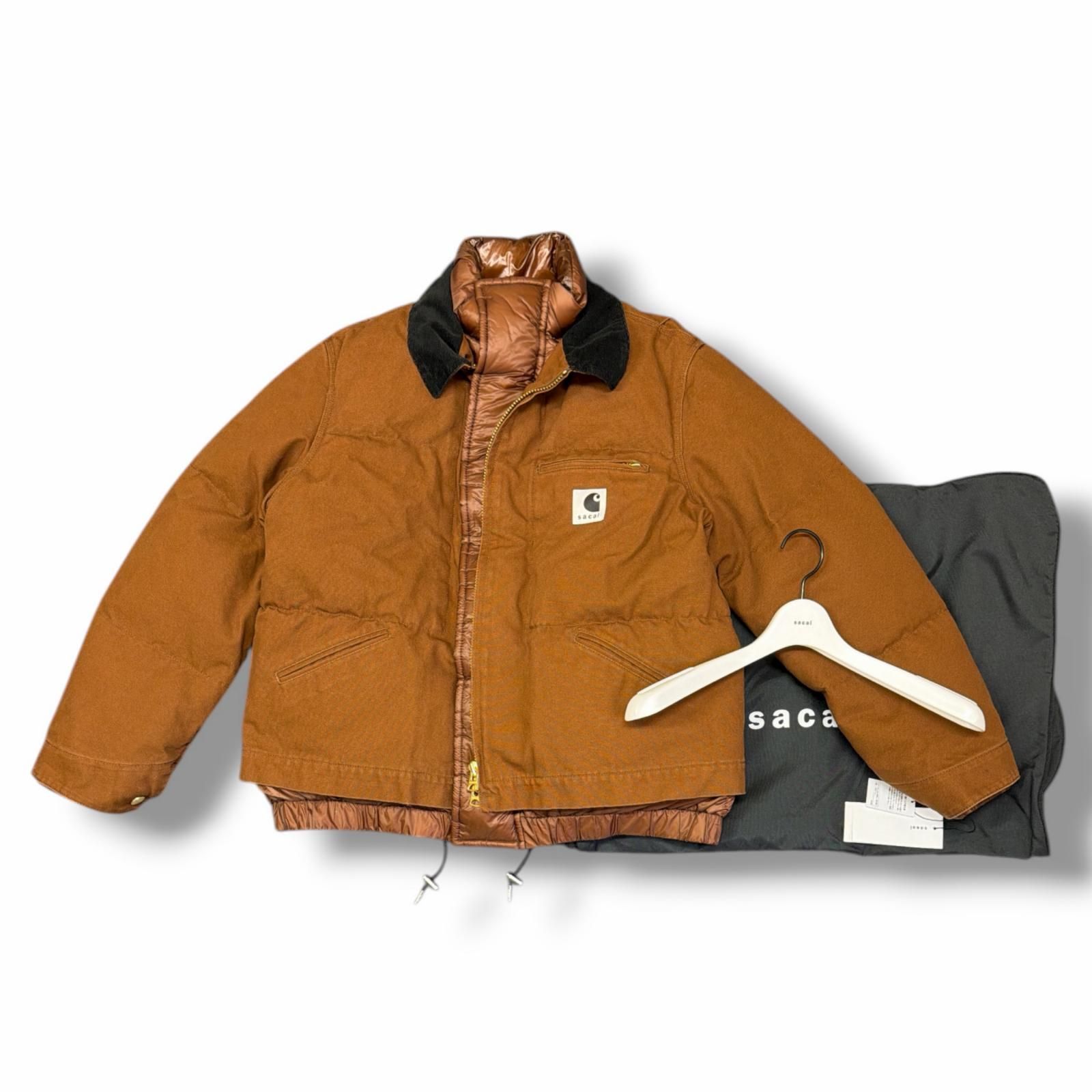 Sacai × Carhartt 25AW Washed Duck Puffer Jacket ウォッシュドダックパファージャケット ブルゾン ダウンジャケット コラボ サカイ × カーハート 25-03858M ブラウン 2 2608M