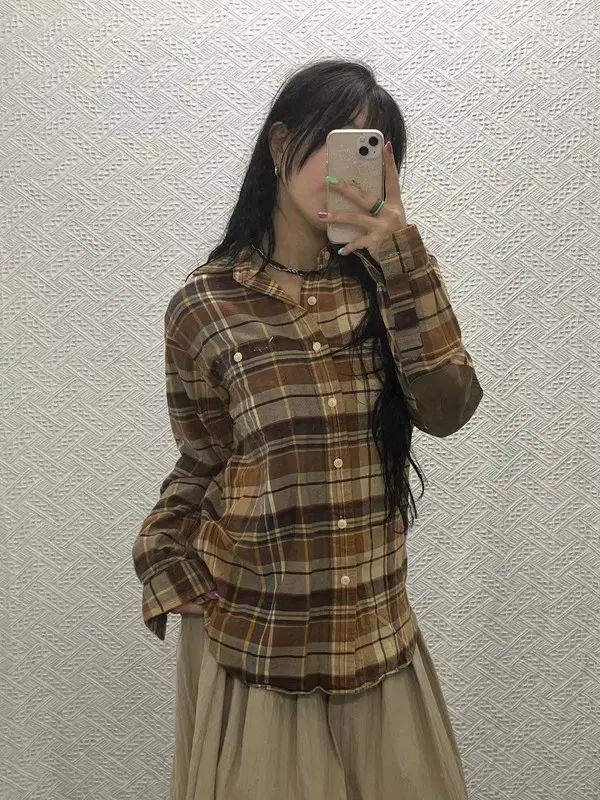 ポロラルフローレン オールドスクール 肘当て CHECK シャツ L C06597