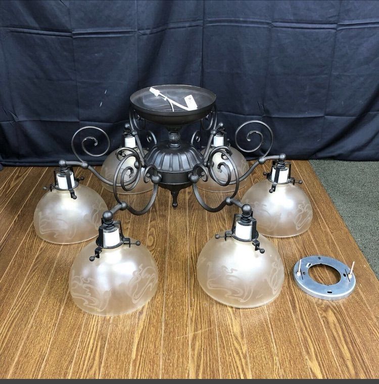 げ交渉 IDC 大塚家具 白熱灯器具 Vianne社 シャンデリア ガラスシェード アンティーク調