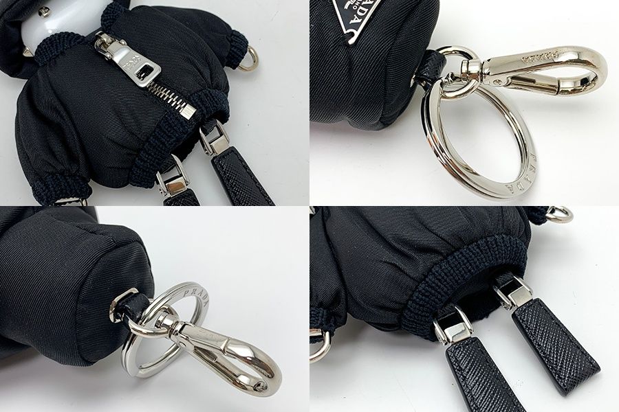 PRADA プラダ 黒 ブラック Soft robot Re-Nylon キーチェーン チャーム