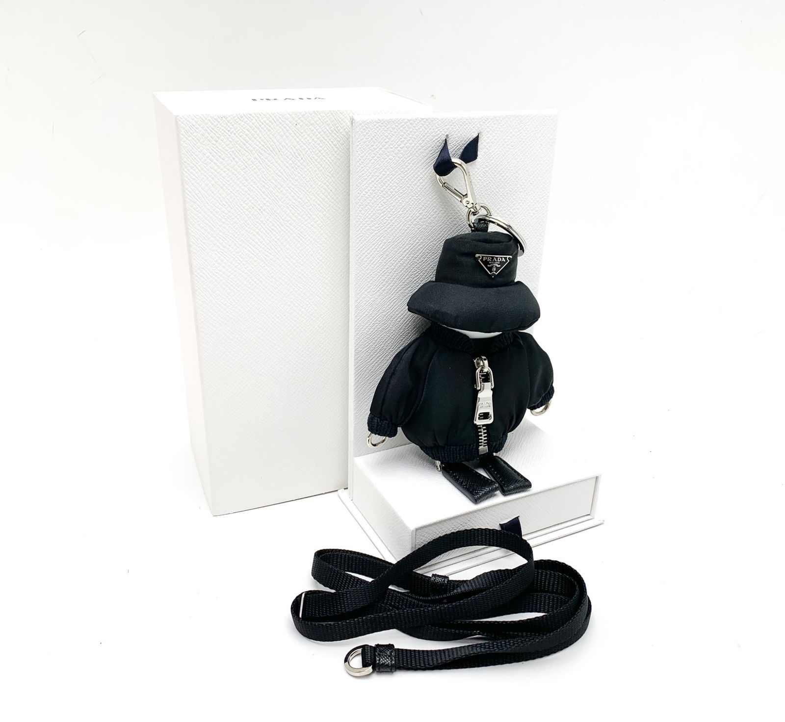PRADA プラダ 黒 ブラック Soft robot Re-Nylon キーチェーン チャーム