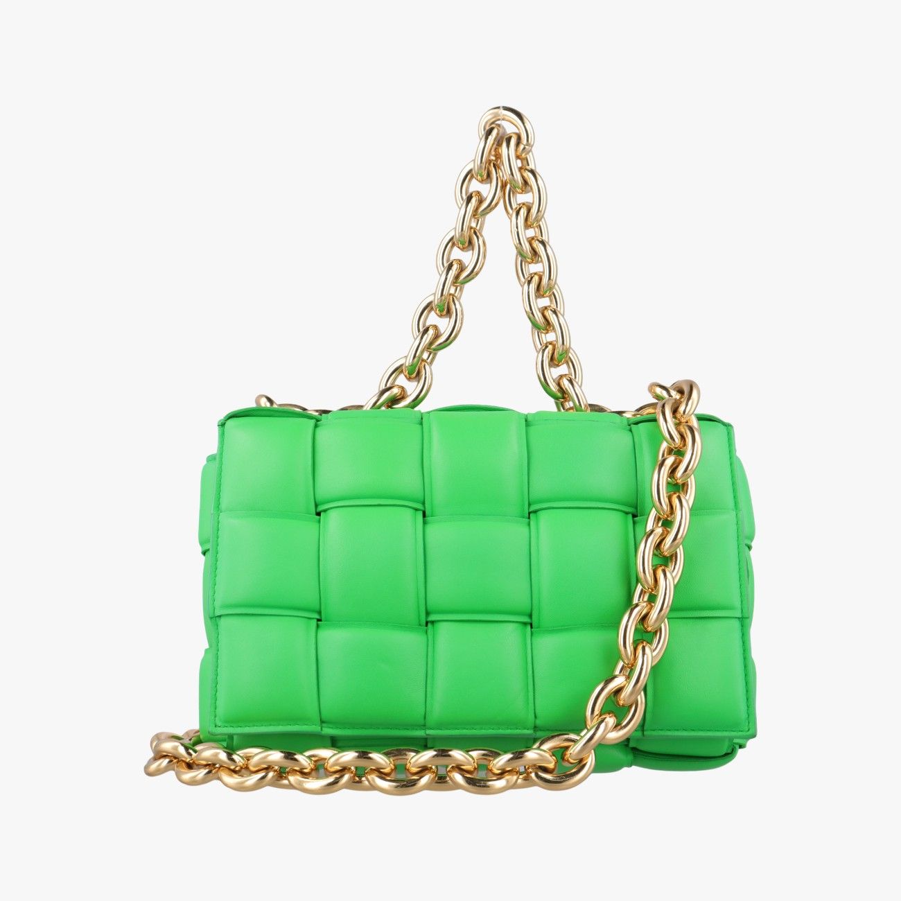 ボッテガヴェネタBottega Venetaザ チェーン カセット グリーン ラムスキン B09074922S