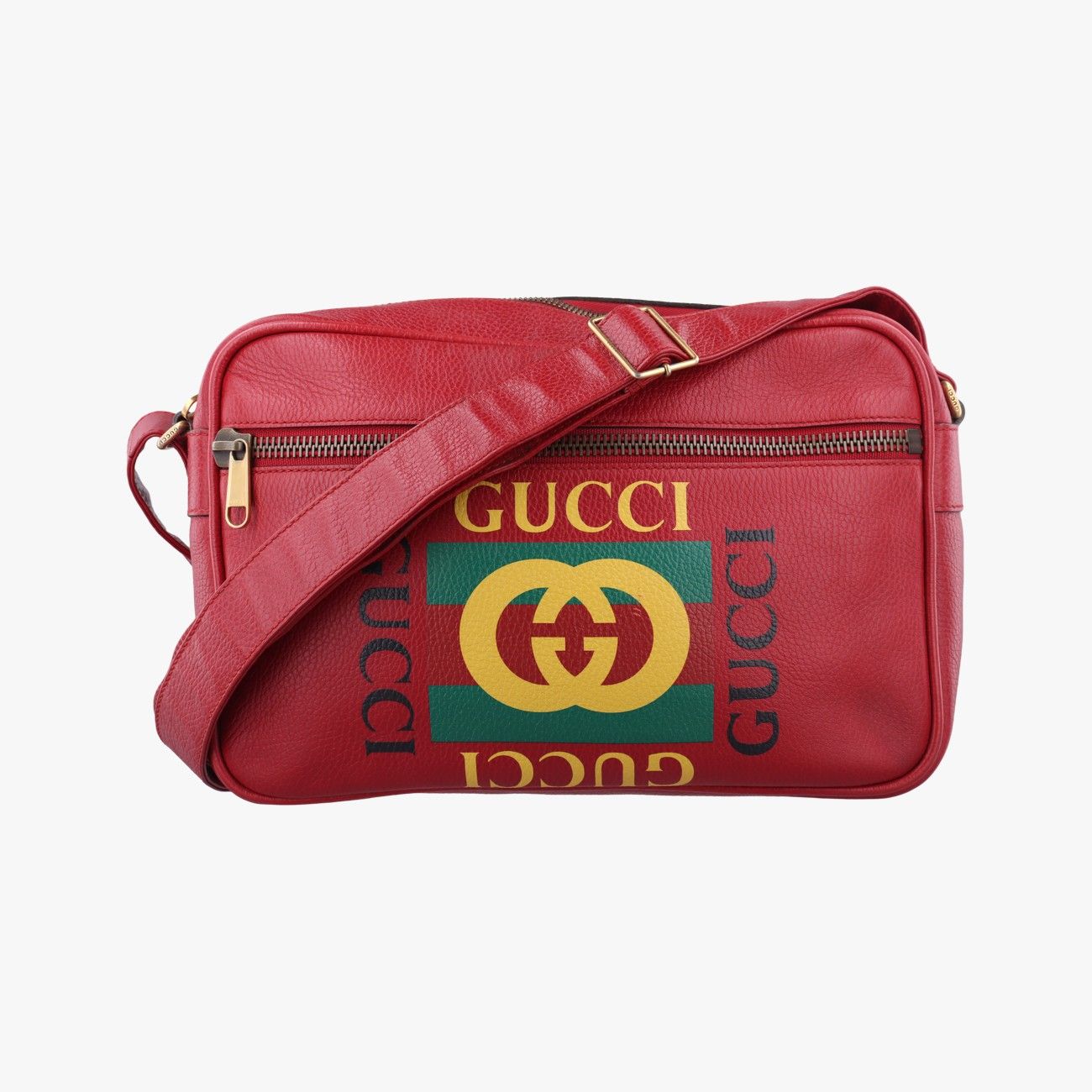 グッチGucciプリントメッセンジャー レッド レザー 523589 I0124889769
