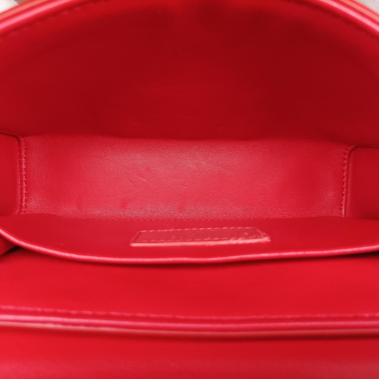  クリスチャンディオールChristian Dior 30モンテーニュボックス レッド レザー 05-RU-0189 メッセンジャーバッグ ショルダーバッグ