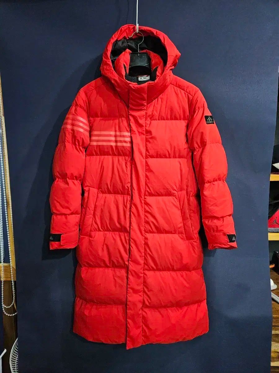 アディダス レッドCOLOR メンズ 100 グースダウン ダウンジャケット ロング丈
