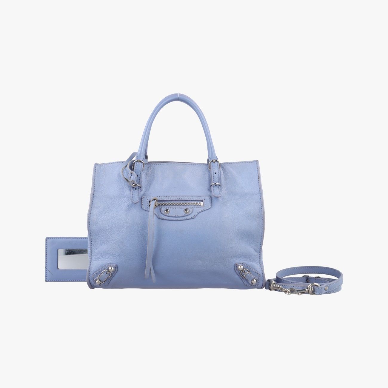 バレンシアガBalenciagaペーパー A6 ジップアラウンド パープル レザー 305572.5532.H.515859