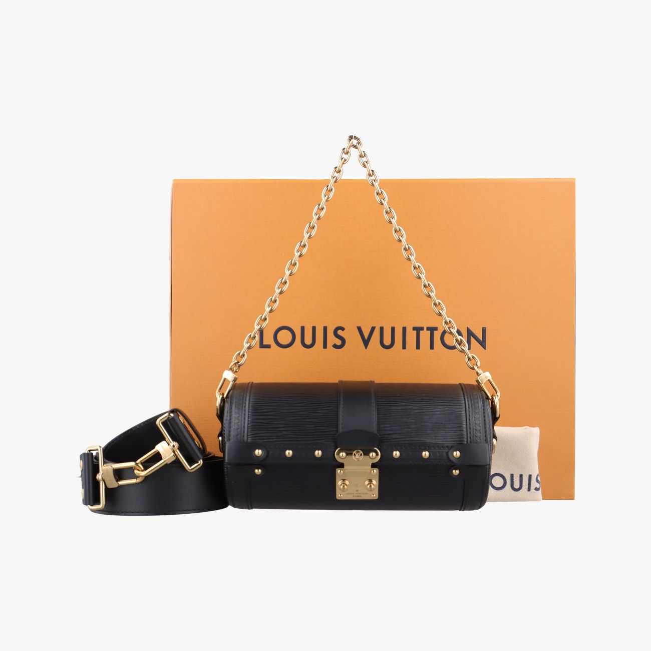 ルイヴィトンLouis Vuittonパピヨン トランク ノワール エピ M58655 ICチップ