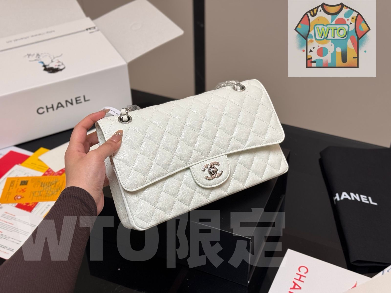 今日 Chanel CF Caviar Leather Bag シャネル CF カビアールレザーバッグ