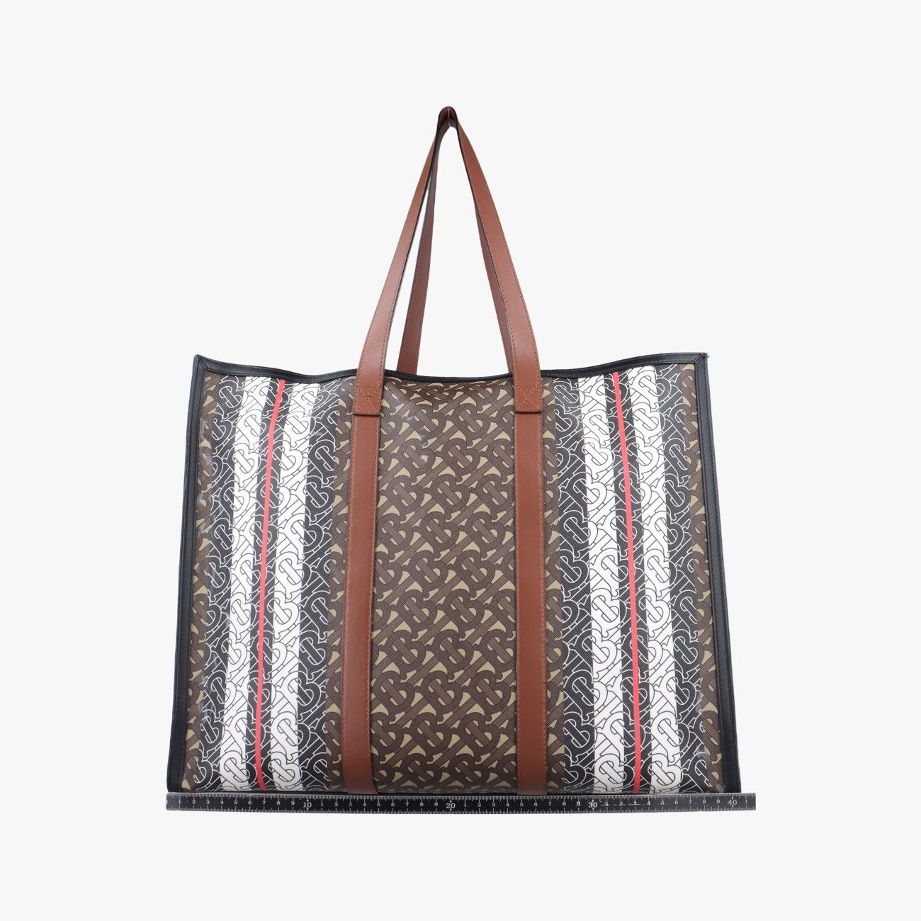 バーバリーBurberryスモール モノグラム ストライプ Eキャンバス マルチ コーティングキャンバス×レザー ITSILBAG44SCA