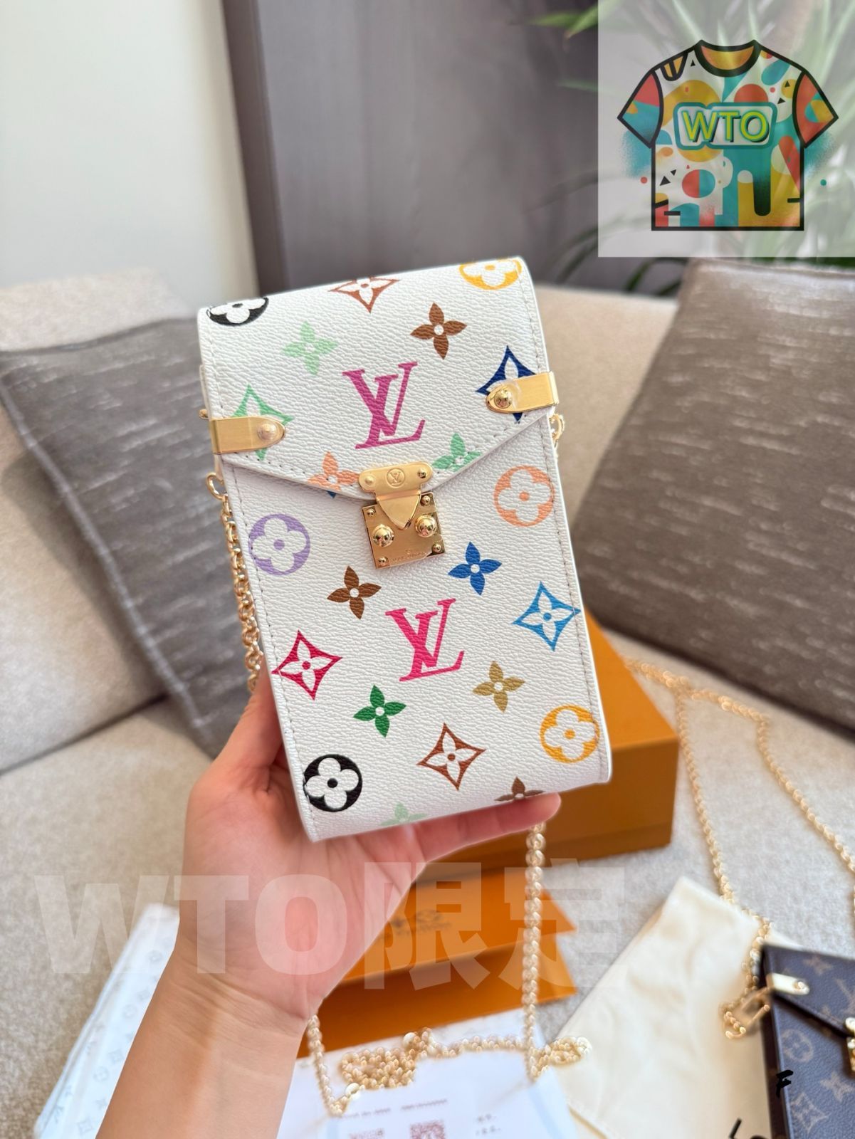 今日 LV 老花 メティス スマホバッグ 10×18cm チェーンデザイン