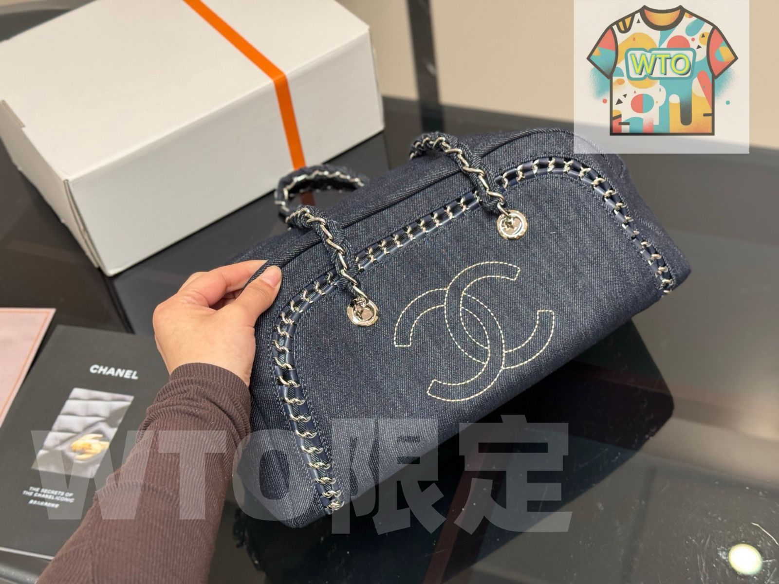 今日 Chanel シャネル デニム ボウリングバッグ