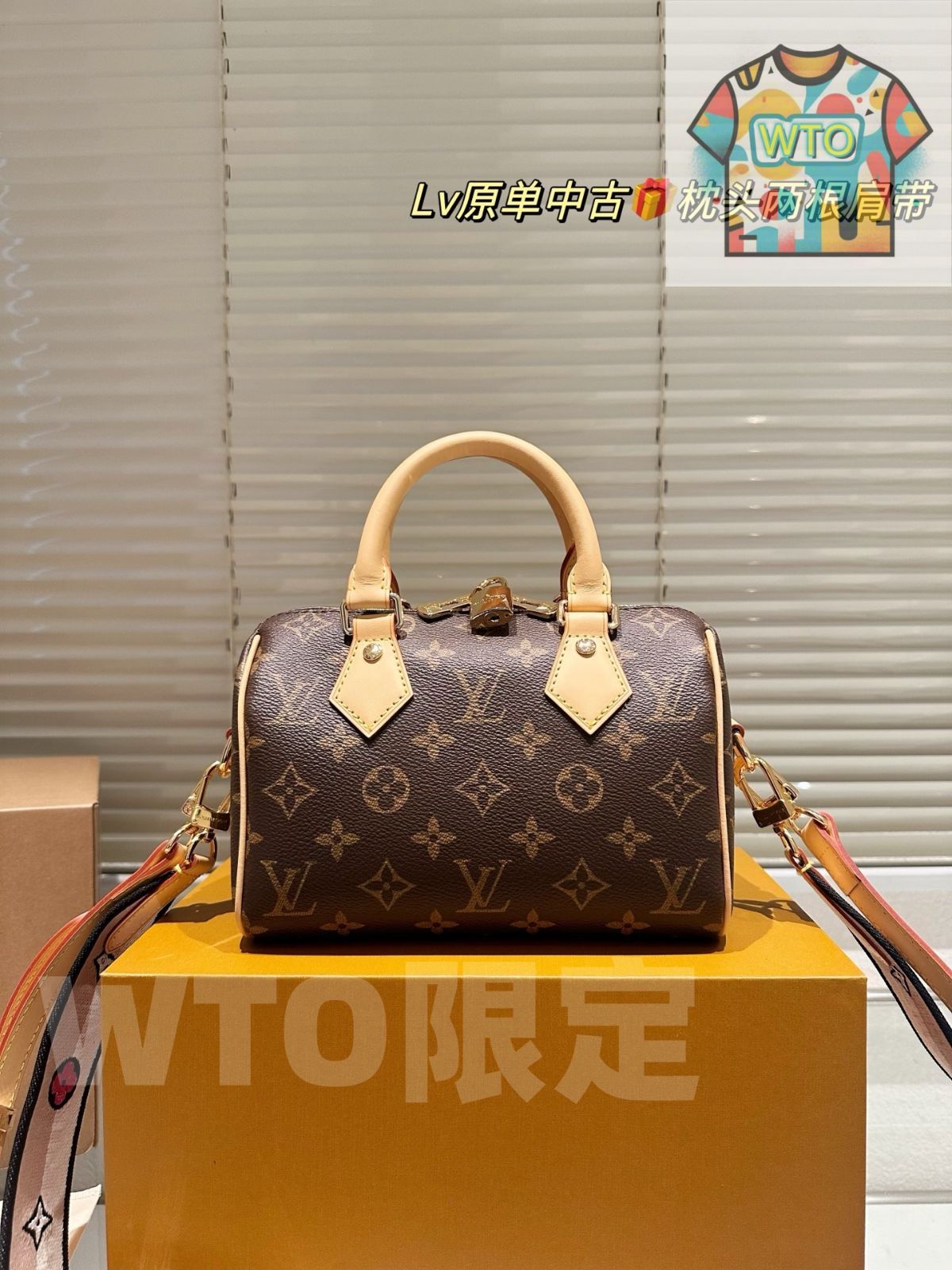 今日 LV Speedy20 刺 肩 ピローバッグ 20×13×12cm