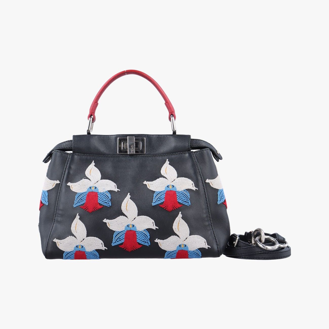 フェンディFendiピーカブー ミニ ブラック レザー 8BN244 8BN244-3EQ-158-5177