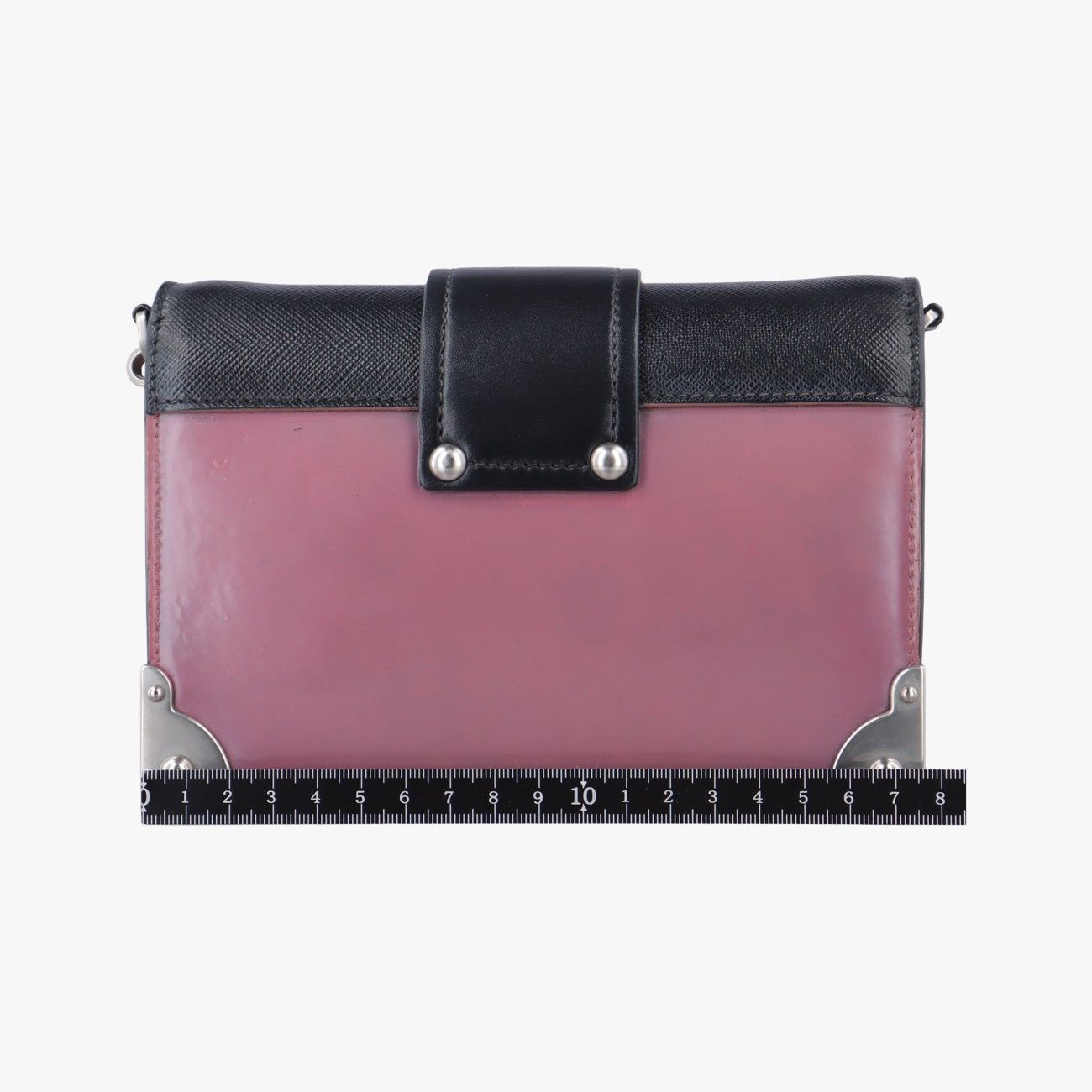 廃番 プラダPradaカイエ ブラック×パープル レザー 1BH018 25