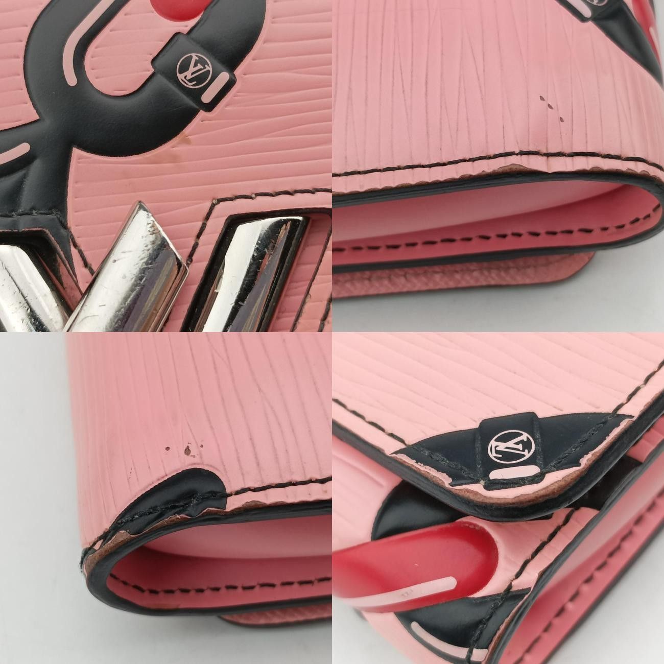 ルイヴィトンLouis Vuittonポルトフォイユ ツイスト ピンクXレッドX