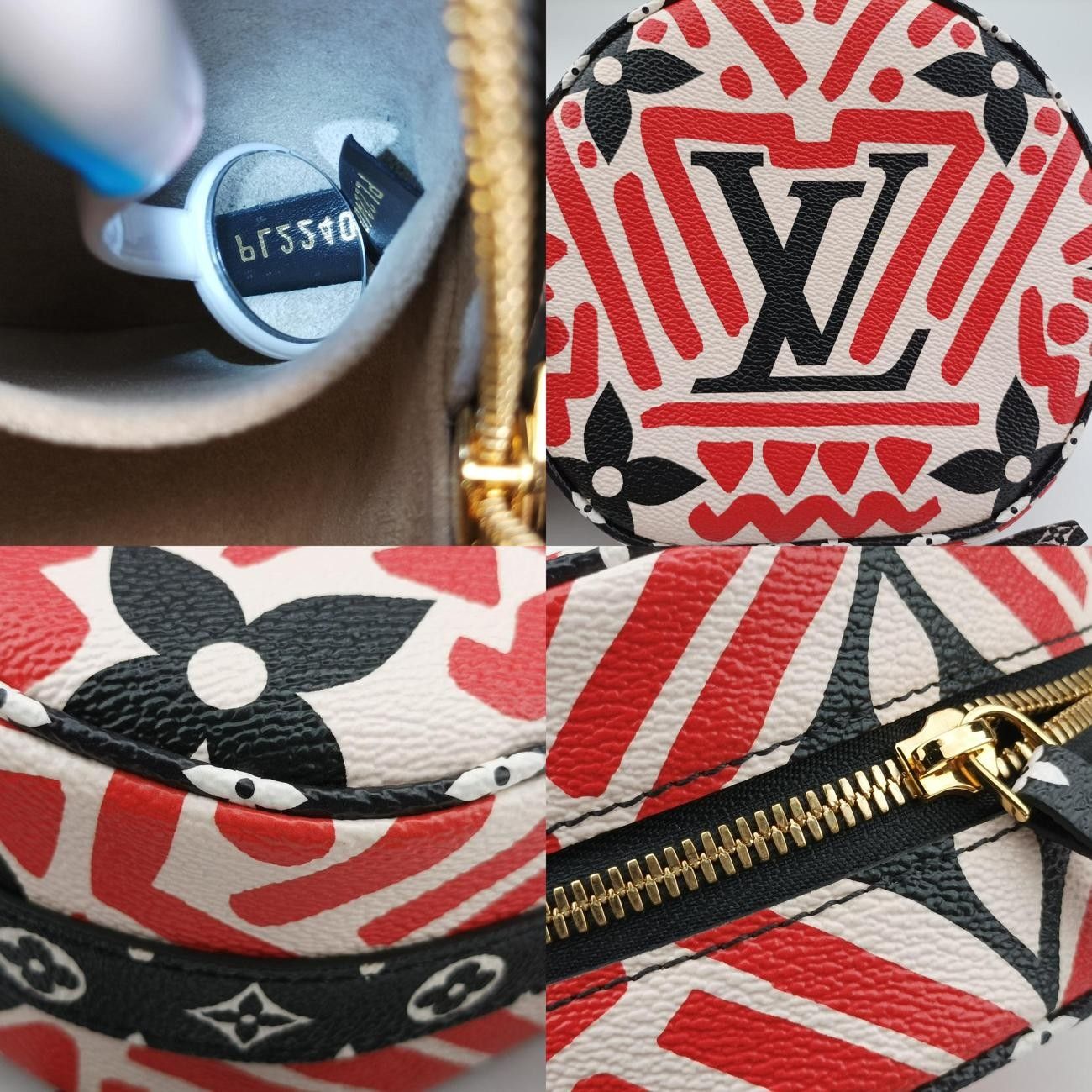  ルイヴィトンLouis VuittonLVクラフティ ボワット シャポースープル クレーム×ルージュ×ブラック モノグラム ジャイアント M 45366 PL 2240 メッセンジャーバッグ ショルダーバッグ