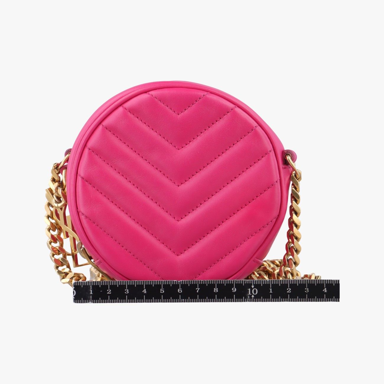 イヴサンローランYves Saint Laurentヴィニル Vステッチ ピンク レザー 357402 LND357402.0714