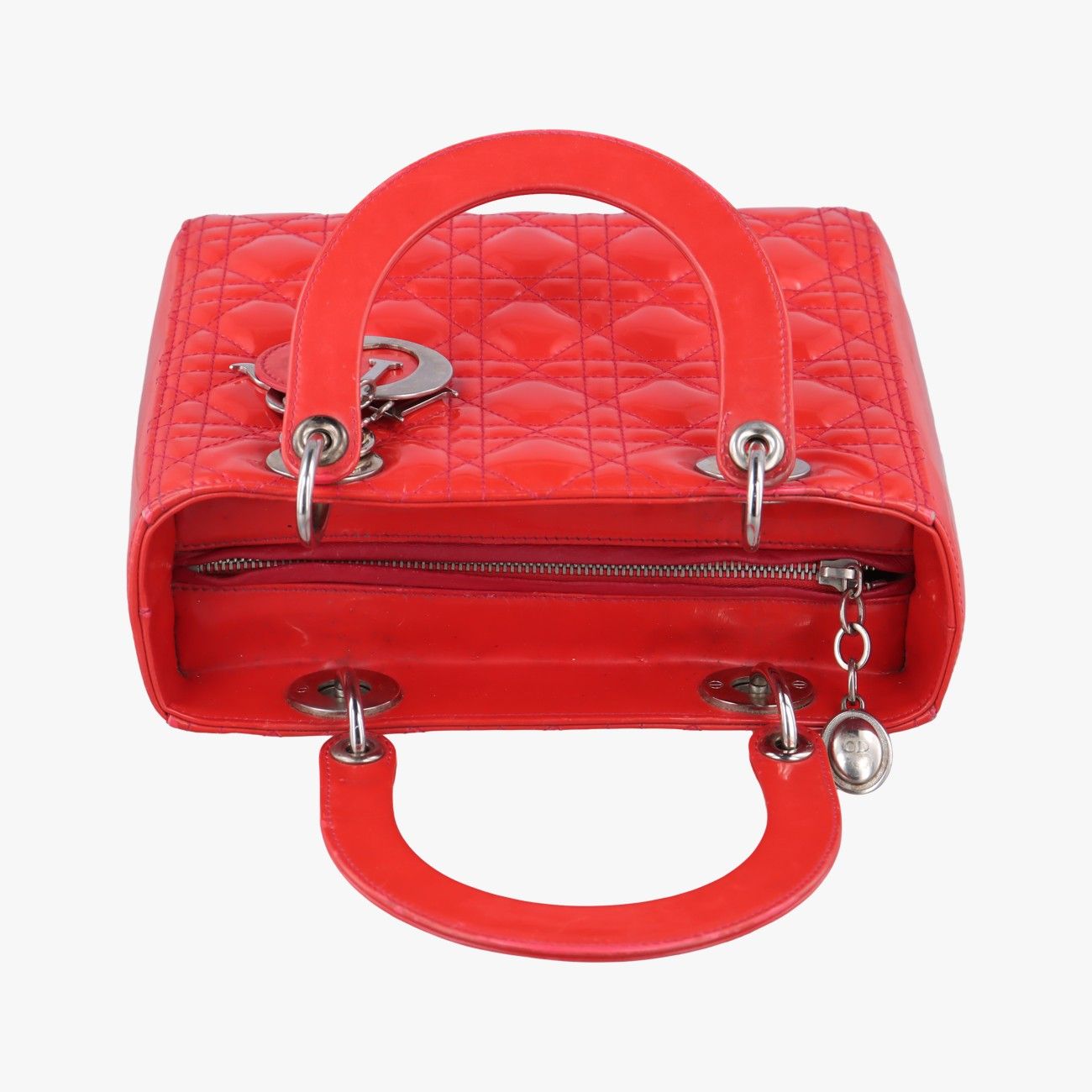  クリスチャンディオールChristian Diorレディディオール オレンジ パテント 13-BO-0113 メッセンジャーバッグ ショルダーバッグ