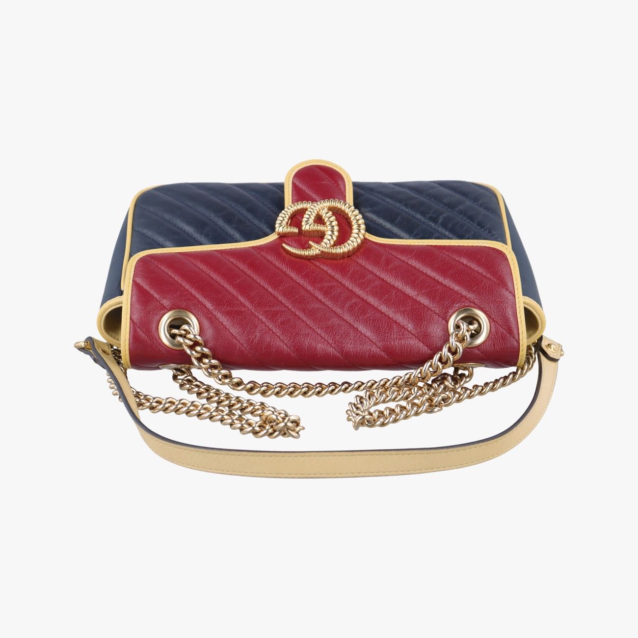 グッチGucciGGマーモント ネイビー×レッド×イエロー