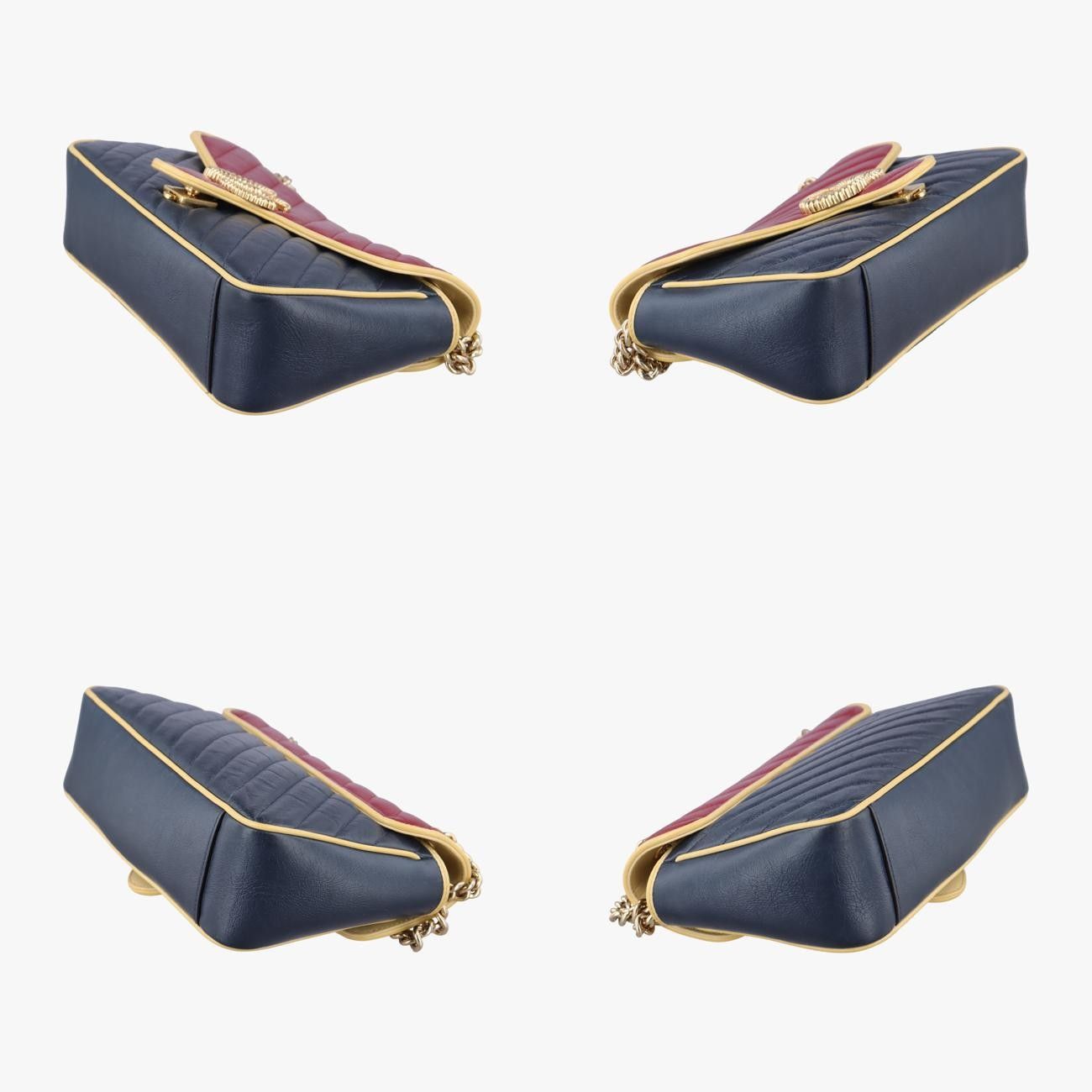 グッチGucciGGマーモント ネイビー×レッド×イエロー