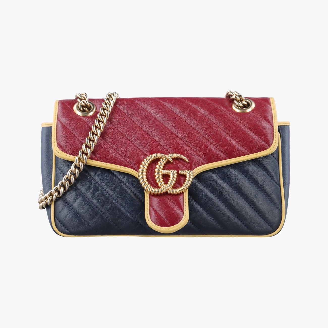 グッチGucciGGマーモント ネイビー×レッド×イエロー レザー 443497 B034999146