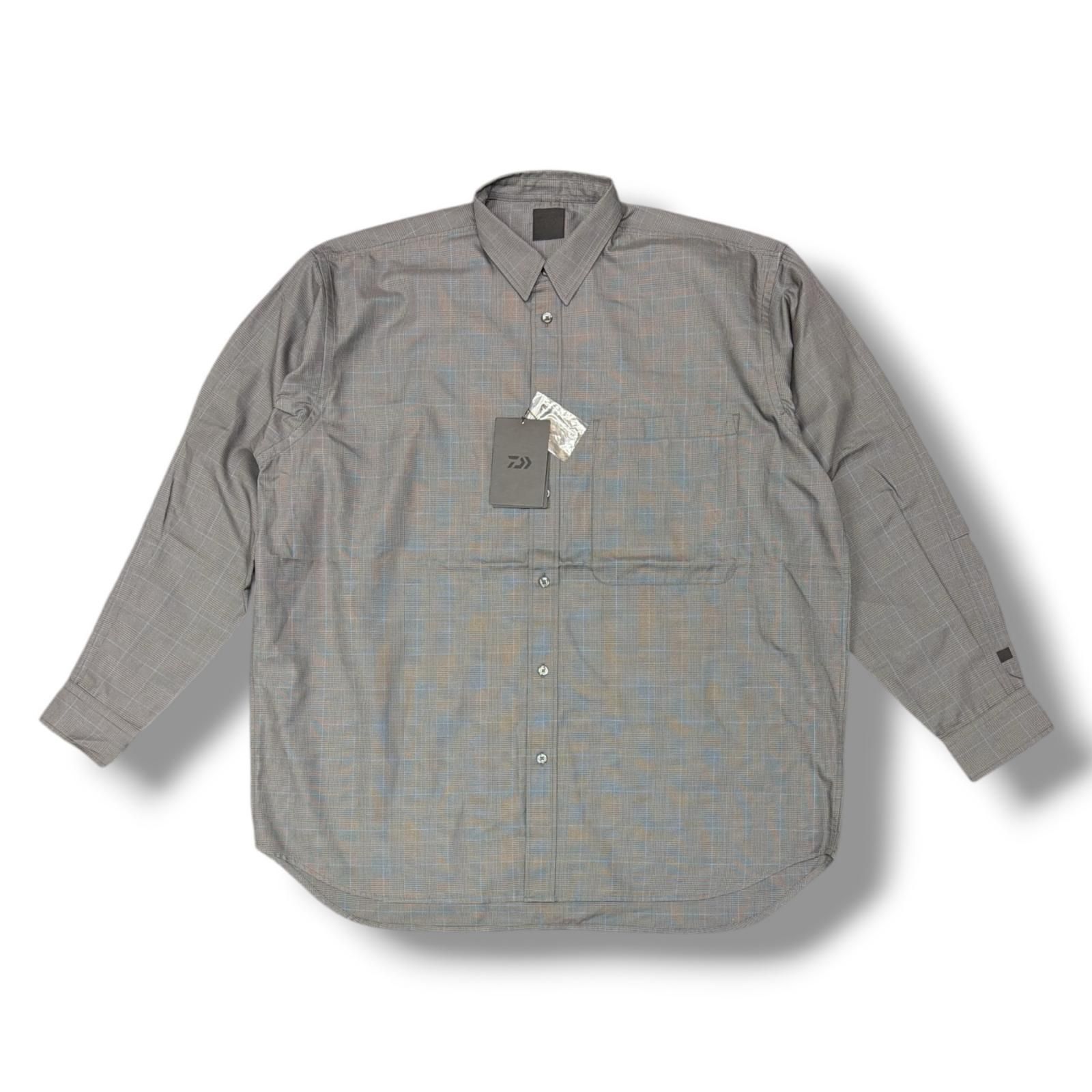 参考上代22000円 DAIWA PIER39 25AW TECH REGULAR COLLAR SHIRT L S GLEN CHECK レギュラー シャツ グレンチェック ダイワピアサーティナイン BE-82025W グレー L 2506M