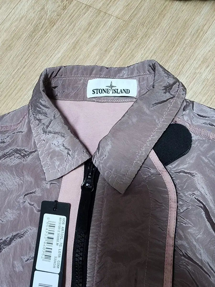 STONE ISLAND ストーンアイランド ローズクォーツ ナイロン メタル オーバーサイズシャツ M