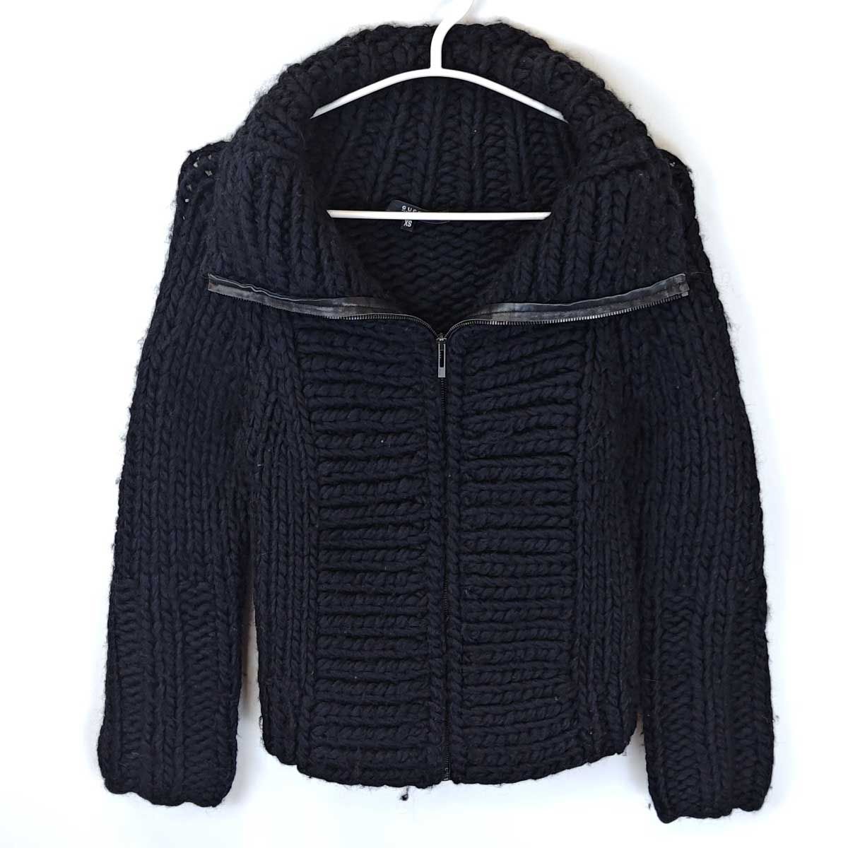 グッチ ジップアップ 厚手 カーディガン XS ブラック 103114 X8005
