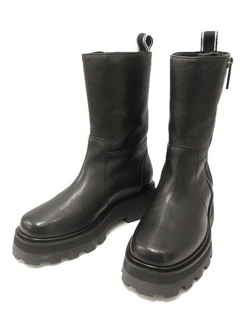 ジミーチュウ JIMMY CHOO レザー ブーツ チャンキーソール 36