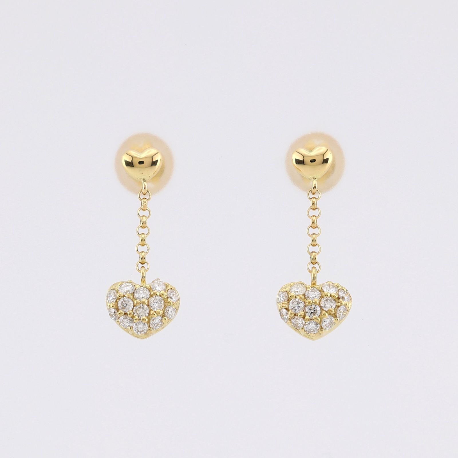 参考定価45 770円 K 18 ゴールド ダイヤモンド 0.30 ct セット ピアス ジュエリー ハートモチーフ セミロング リボンケース付き