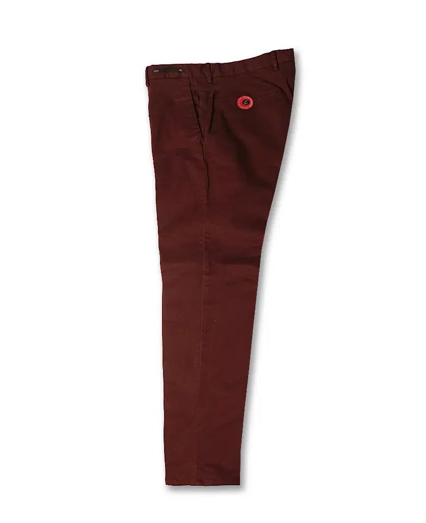 PTゼロ ウノ バーガンディ ストレッチ スーパー スリム フィット イタリア チノ パンツ