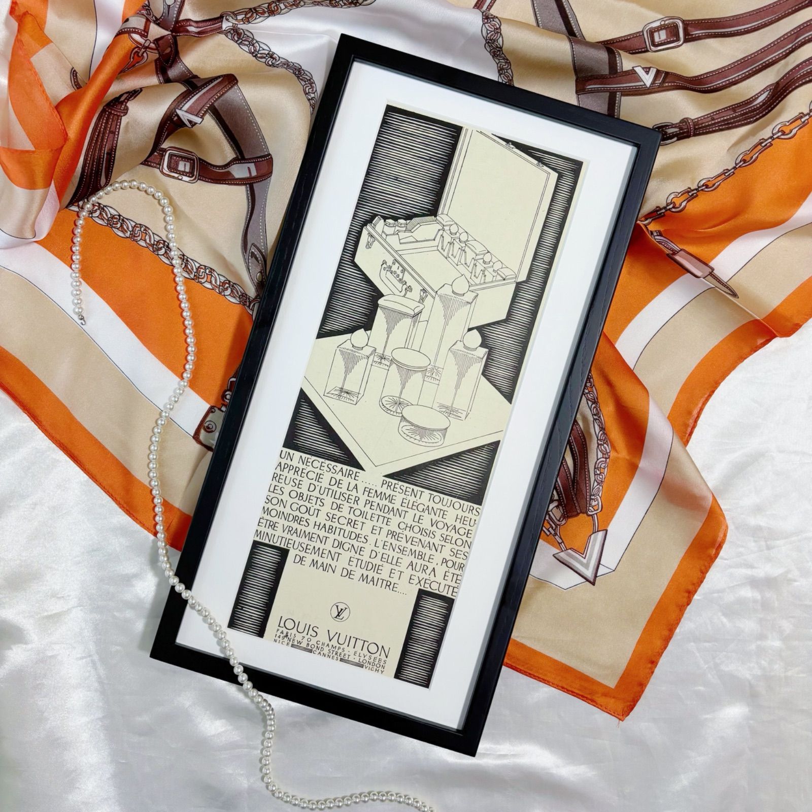 1927 広告 Louis Vuitton ルイヴィトン ポスター ヴィンテージ アートポスター フレーム付き 額縁 インテリア モダン おしゃれ かわいい 壁掛け レトロ モノトーン