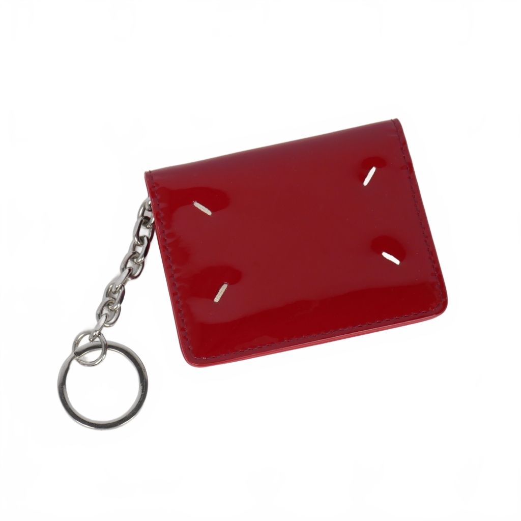 メゾンマルジェラ 11 Maison Margiela 11 エナメル レザー カードケース キーリング 赤 レッド S58UI0128