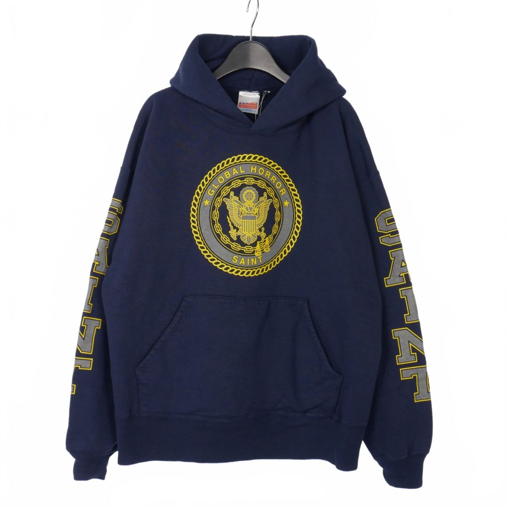 セントマイケル SAINTMICHAEL 25AW SAINT HOODIE プルオーバーパーカー フーディ XL 紺 ネイビー SM-HR1-0000-055