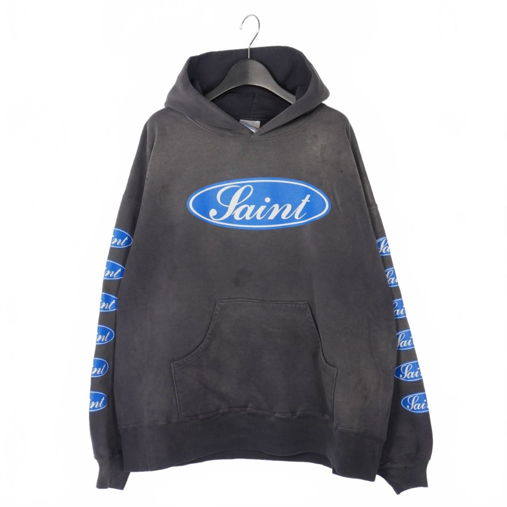 セントマイケル SAINTMICHAEL 25AW HOODIE LOVE AMONG プルオーバーパーカー フーディ XL 黒 ブラック SM-HR1-0000-053