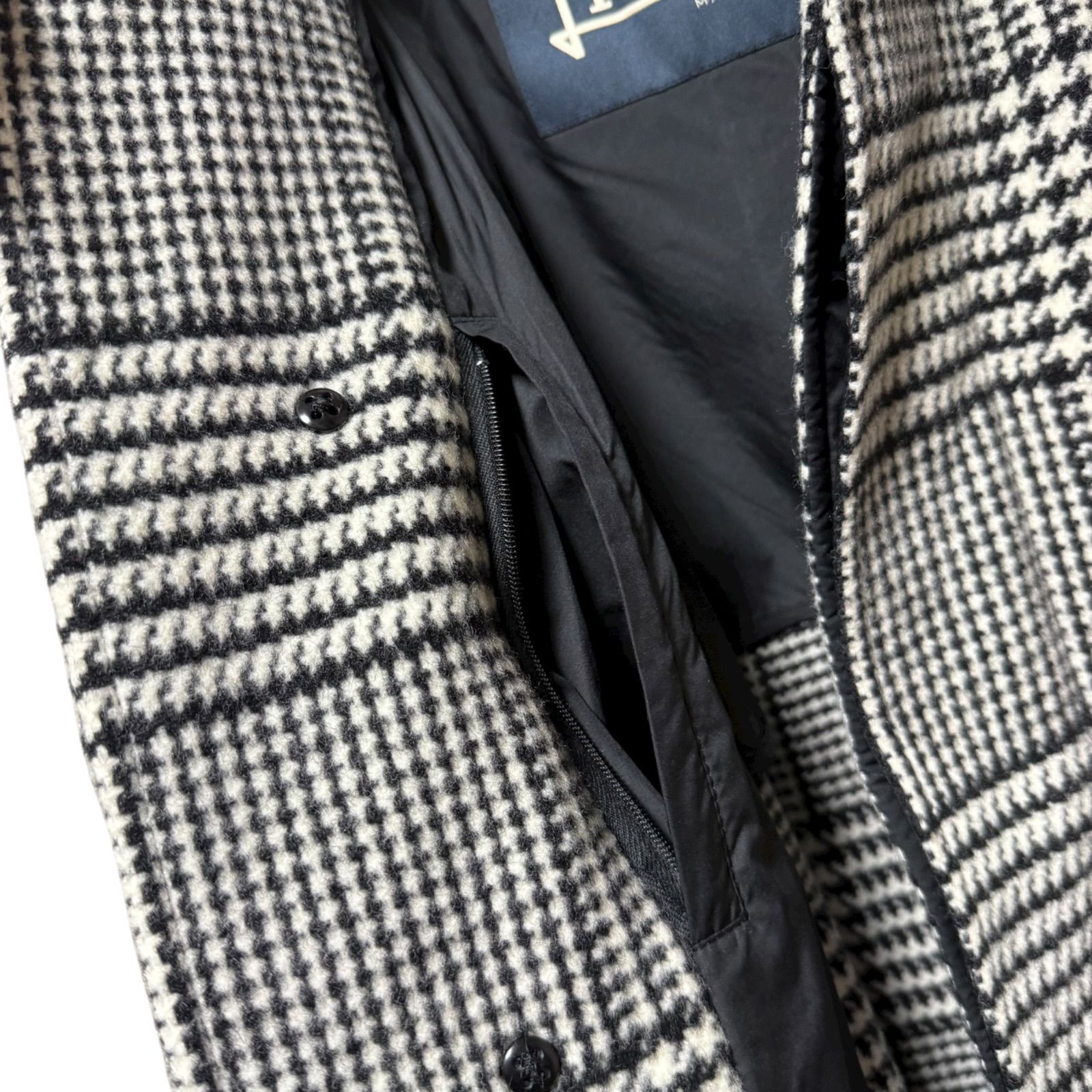 上質グレンチェック柄ステン コート