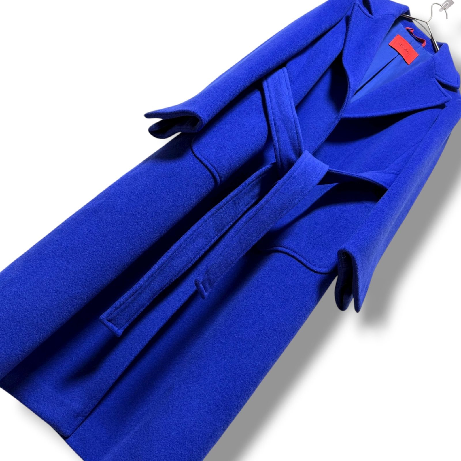 現行MaxMara バージンウール100%コート RUNAWAY ラナウェイ 冬景色に映えるロイヤルブルー 40