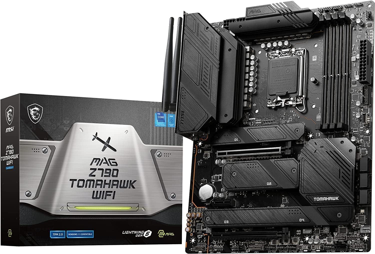 Amazon 1年延長保証版 MSI MAG Z790 TOMAHAWK WIFI A DDR5 マザーボード 第13 12世代CPU LGA1700 対応 ATX Intel Z790 MB6245