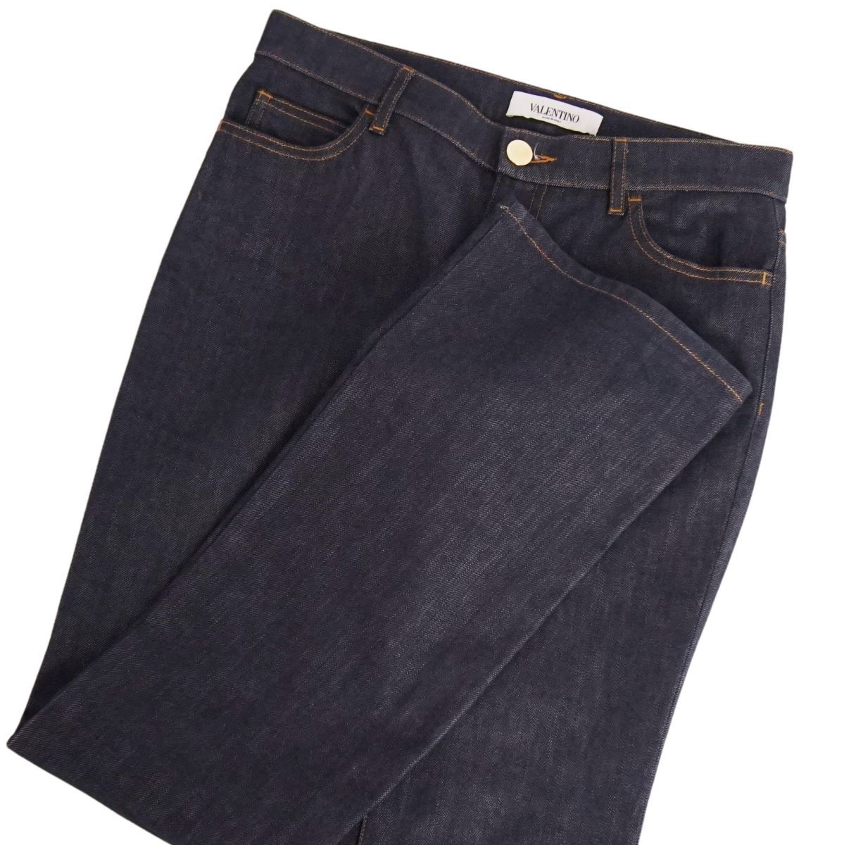 美品 ヴァレンティノ VALENTINO デニムパンツ V金具 コットン ボトム