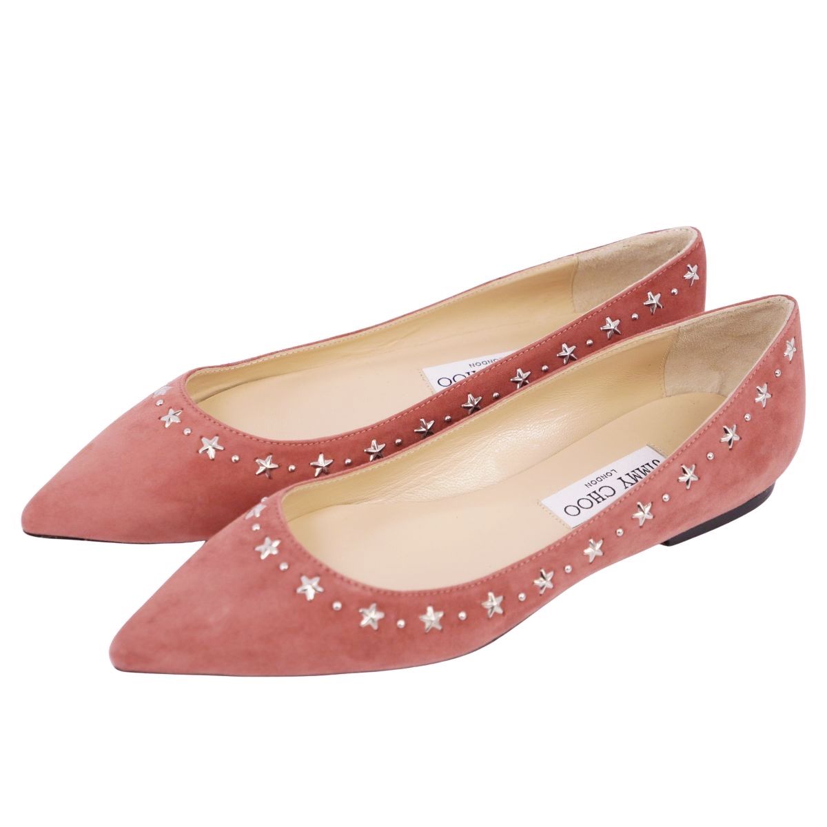 未使用 ジミーチュウ JIMMY CHOO パンプス フラットパンプス スタッズ