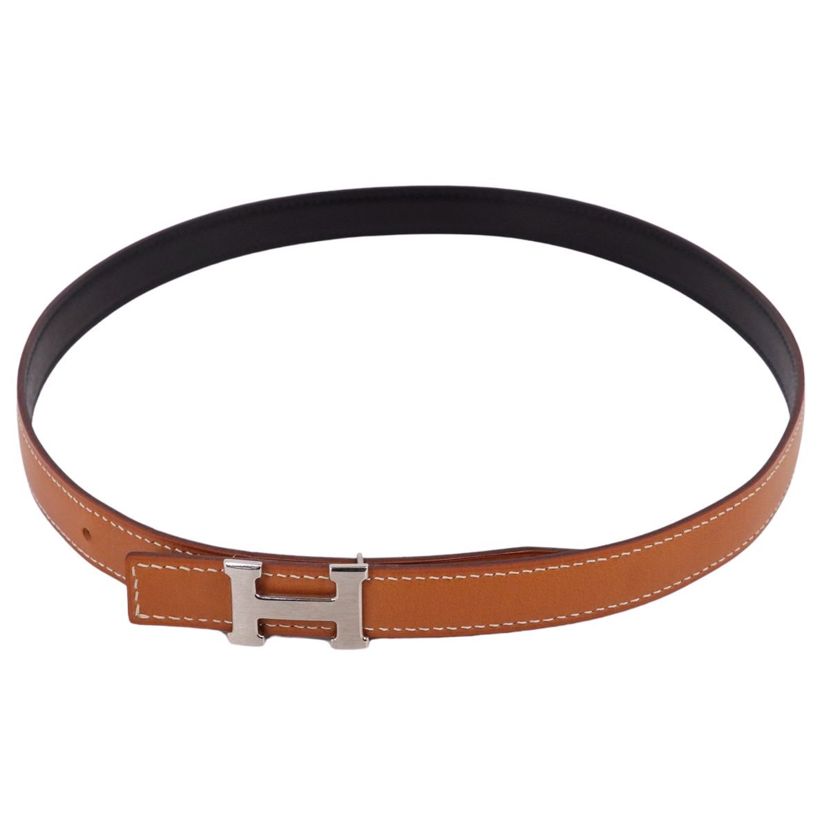 美品 エルメス HERMES ベルト レザーベルト コンスタンス Hロゴ レディ