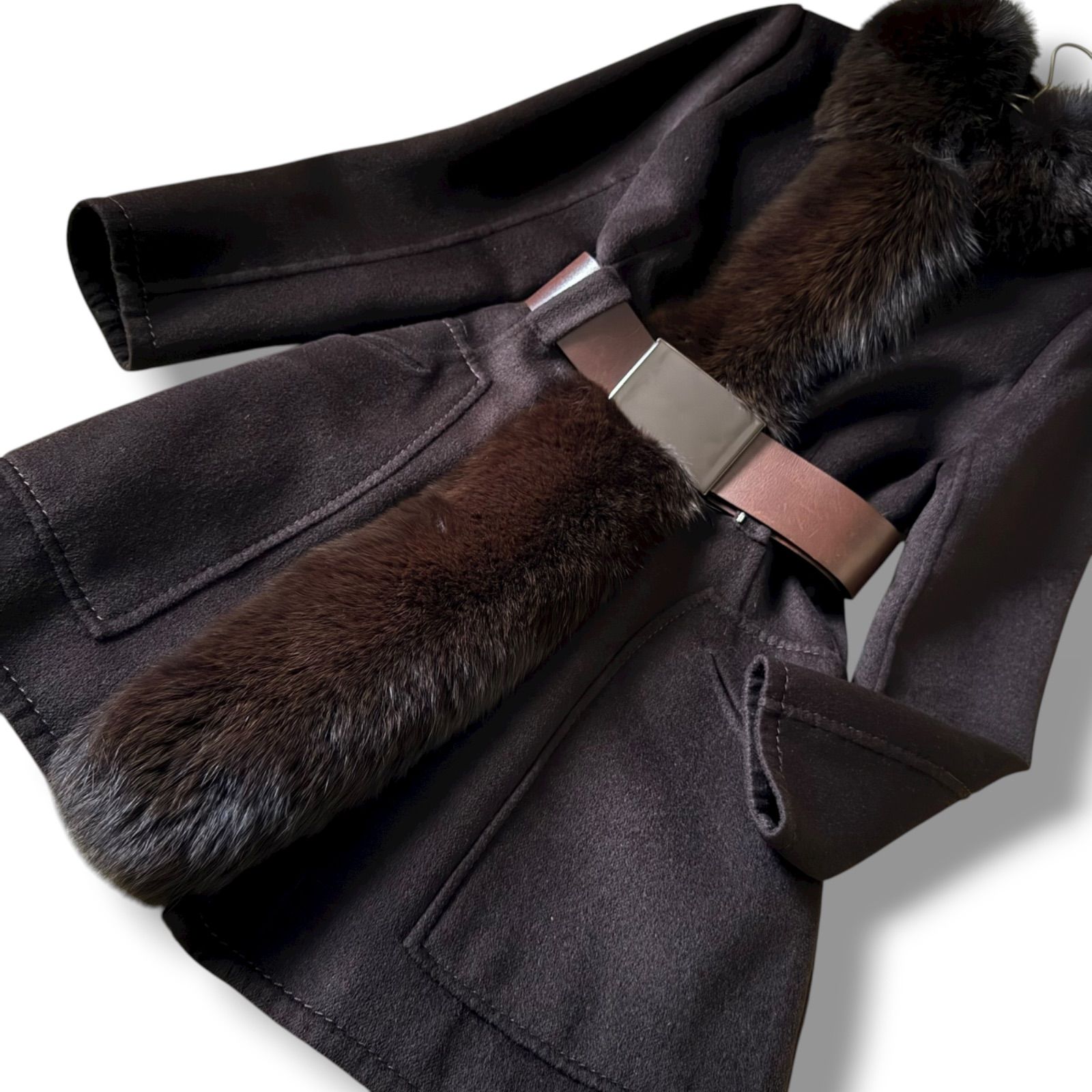 美品 MaxMara 最高峰クチートアマーノ ゴージャスなふわふわフォックス