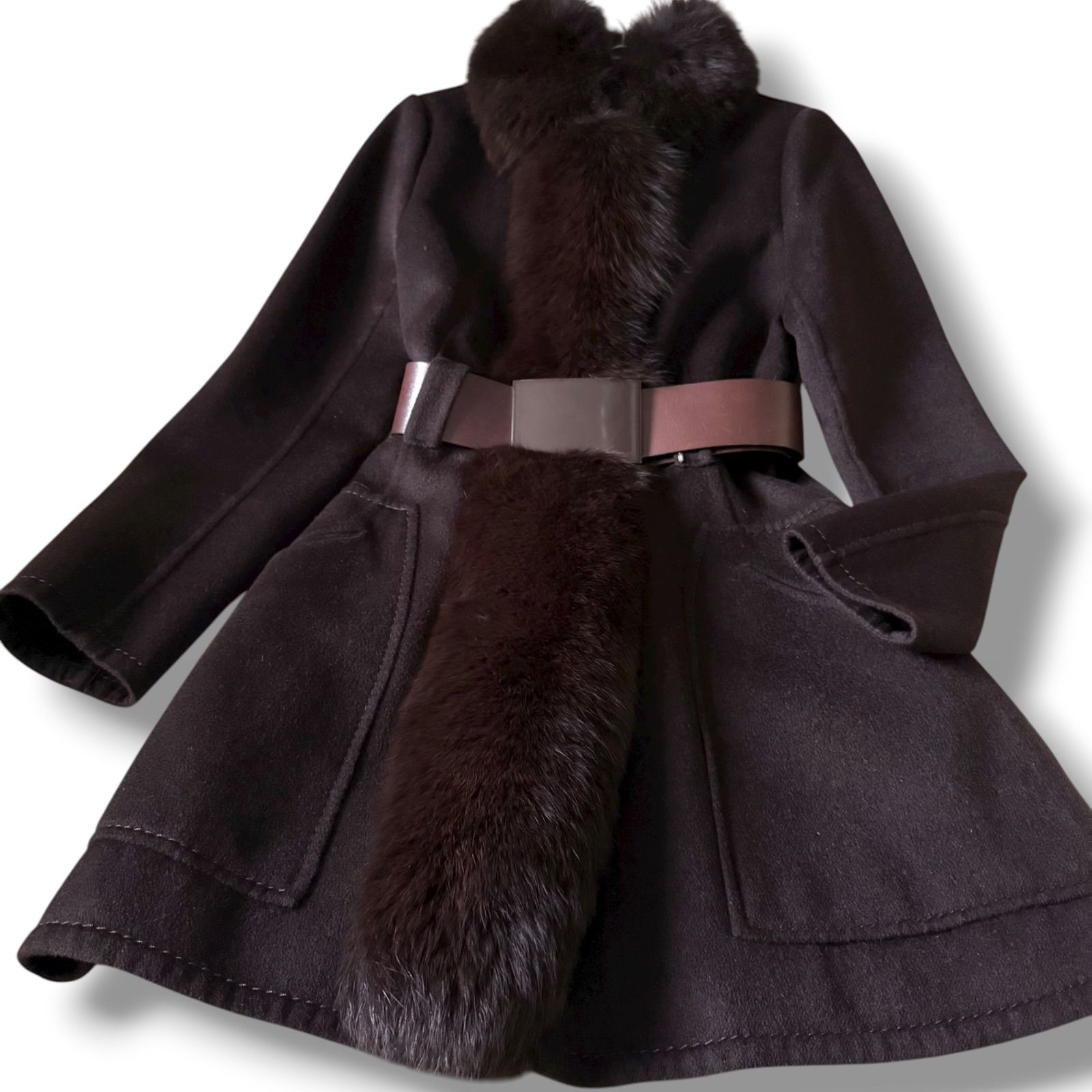 美品 MaxMara 最高峰クチートアマーノ ゴージャスなふわふわフォックス