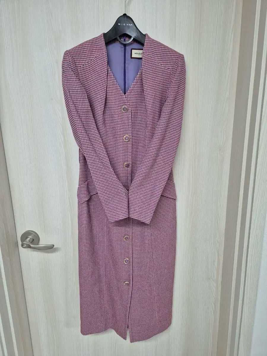 MOJO.S.PHINE モジョエスピン パープル ツイードワンピース